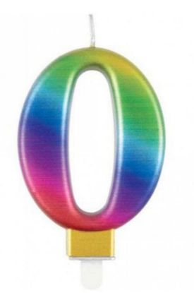 Picture of 0 Birthday rainbow candle