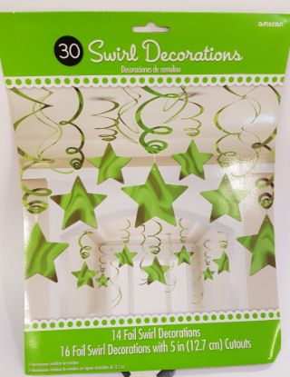 Picture of Star swirls Green decorations