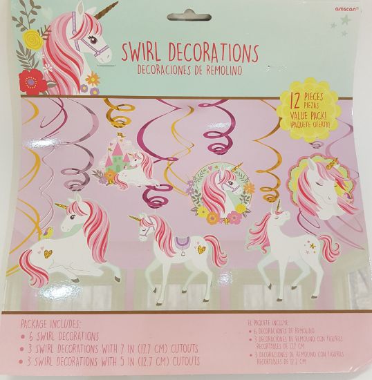 Picture of Swirls unicorn decorations