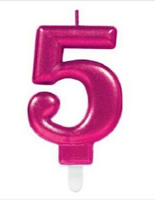 Picture of 5 Birthday pink candle