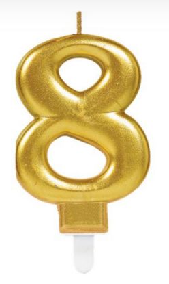 Picture of 8 Birthday gold candle