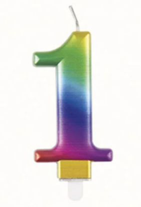 Picture of 1 Birthday rainbow candle
