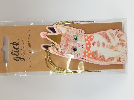 Picture of Gift tags Cat shaped assorted