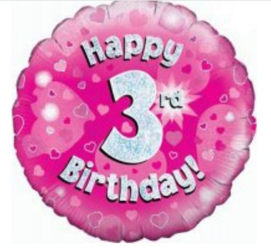 Picture of 3 Balloons holographic  pink