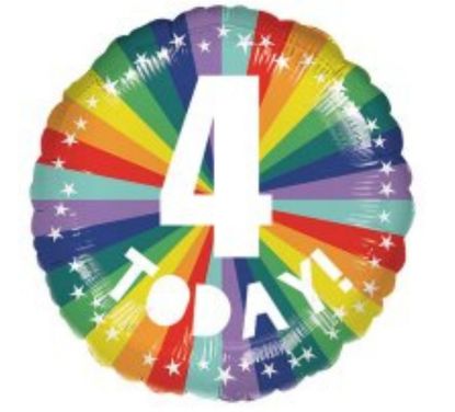 Picture of 4 Balloons  rainbow stripe