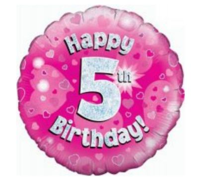 Picture of 5 Balloons holographic  pink