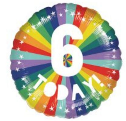 Picture of 6 Balloons bright rainbow