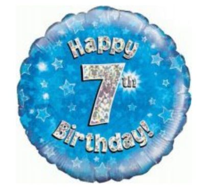 Picture of 7 Balloons holographic  blue