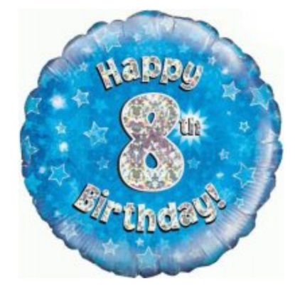 Picture of 8 Balloons holographic  blue