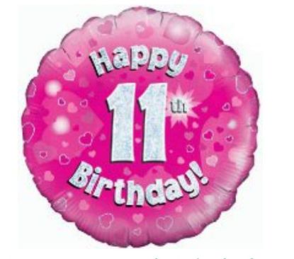 Picture of B. 11th balloons holographic  pink