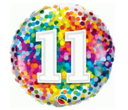 Picture of B. 11th Balloon bright rainbow dots