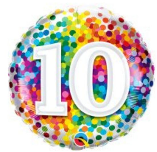 Picture of A. 10th Balloon rainbow  dots