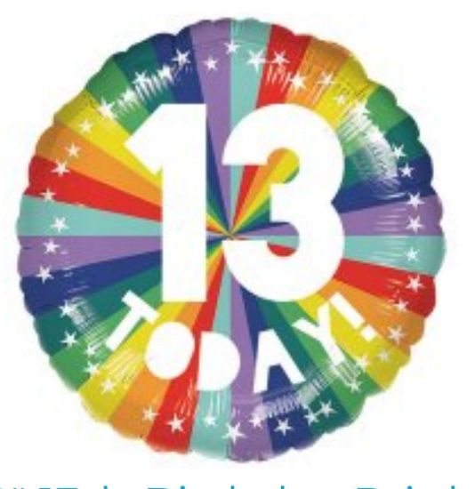 Picture of D. 13th Balloon bright rainbow