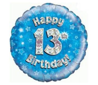 Picture of D. 13th Balloons holographic  blue