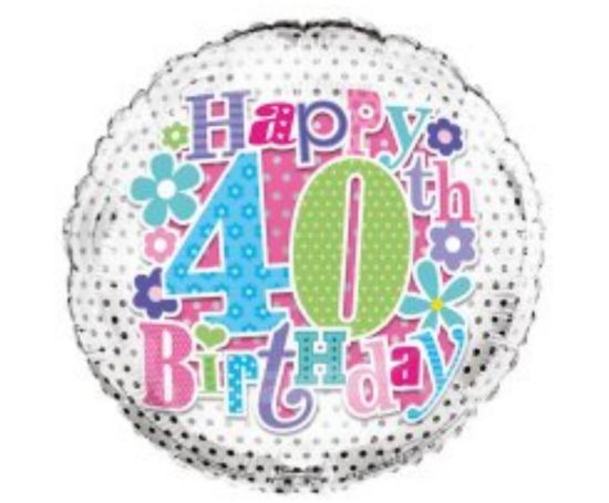 Picture of L. 40th balloon girl design