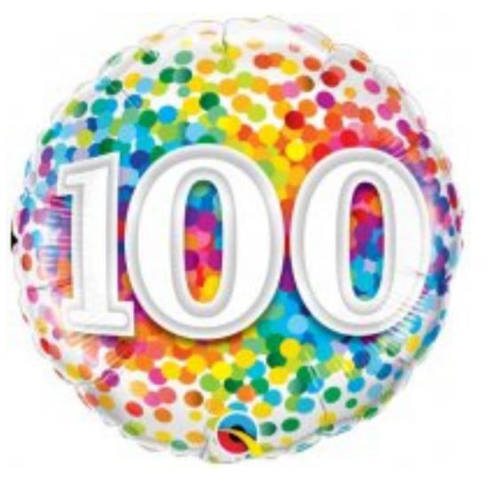 Picture of R. 100th balloon rainbow dots
