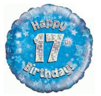 Picture of H. 17th balloon Holographic  blue