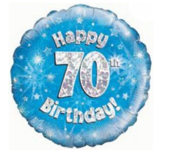 Picture of O. 70th balloon Holographic  blue