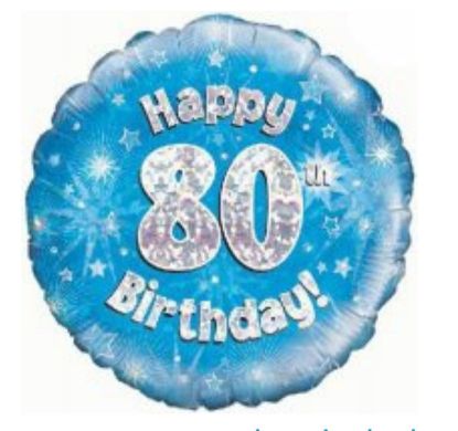 Picture of P. 80th balloon Holographic  blue