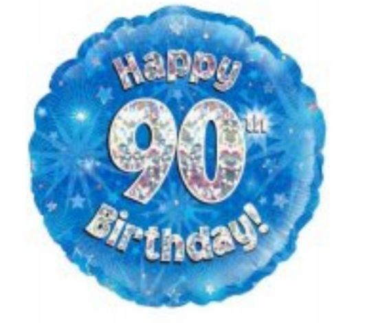 Picture of Q.  90th balloon Holographic  blue