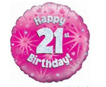 Picture of J. 21st balloon Holographic pink