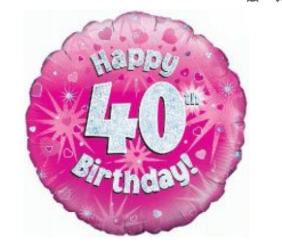 Picture of L. 40th balloon Holographic pink