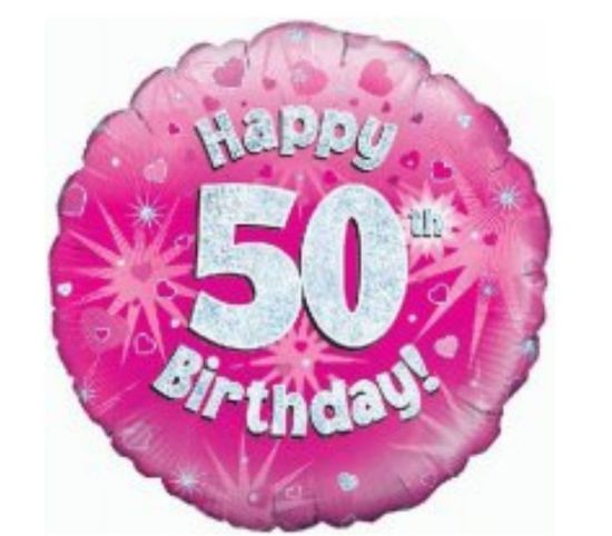 Picture of M. 50th Balloon Holographic pink