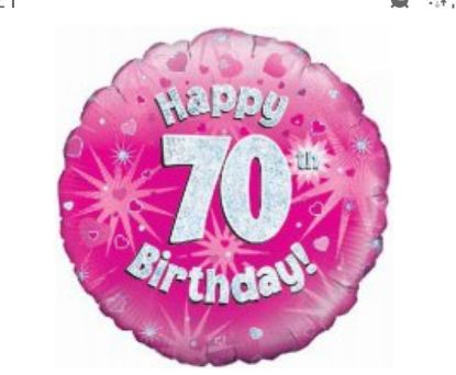 Picture of O. 70th balloon Holographic pink