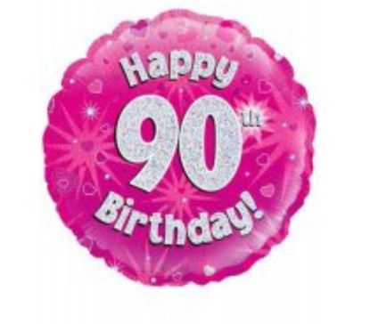 Picture of Q. 90th Balloon Holographic pink