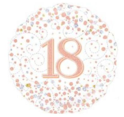 Picture of I. 18th Rose gold sparkle Balloon