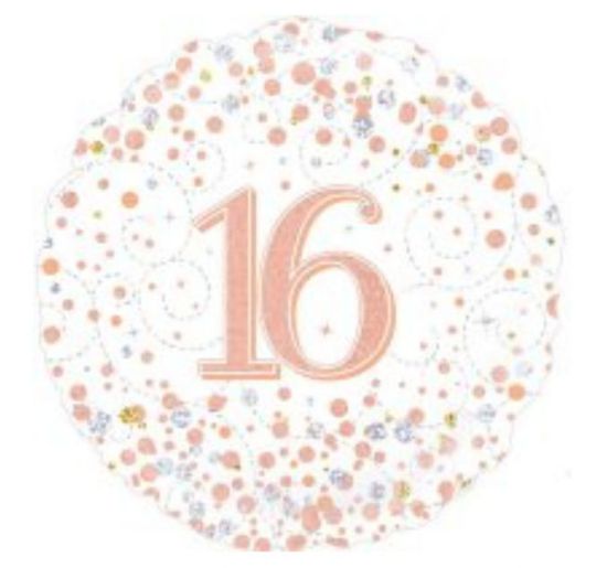 Picture of G. 16th Rose gold sparkle Balloon