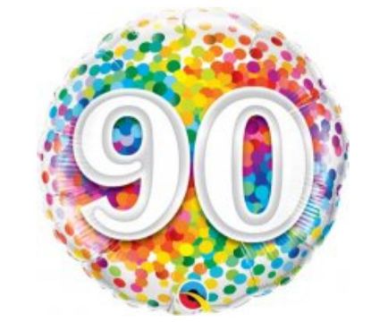 Picture of Q. 90th balloon Rainbow dot