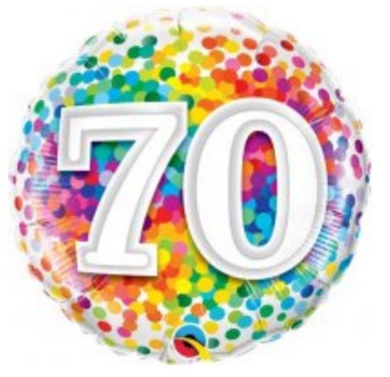 Picture of O. 70th balloon Rainbow dot
