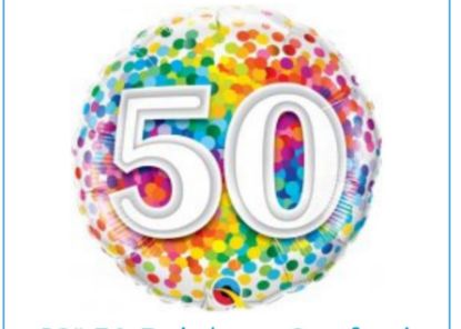 Picture of M. 50th balloon Rainbow dot
