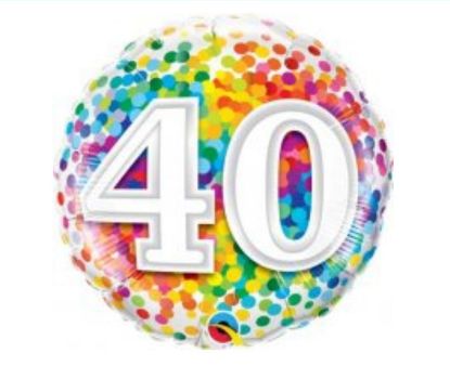 Picture of L. 40th balloon Rainbow dot