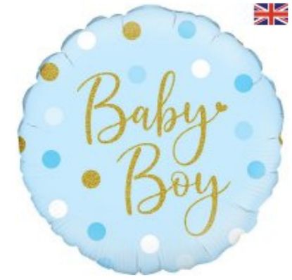 Picture of Baby boy  Blue and Gold Balloon