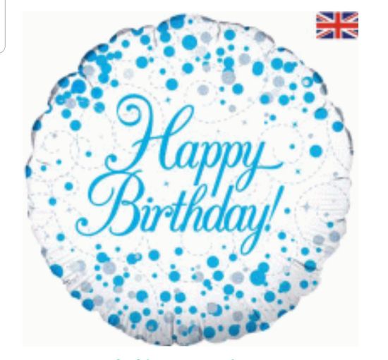 Picture of Birthday Balloons - silver and blue