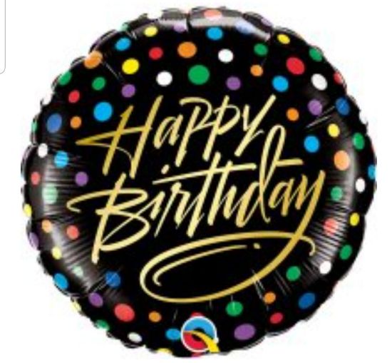 Picture of Birthday Balloons- multi coloured dots