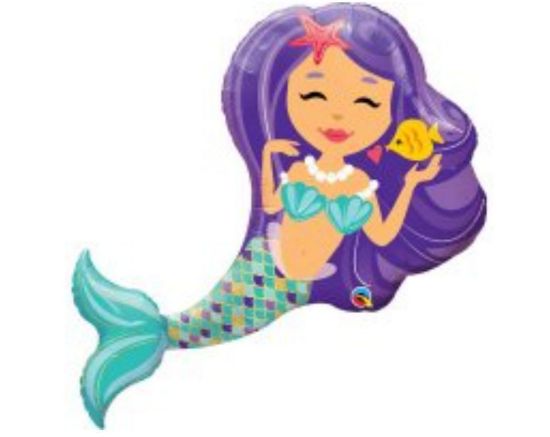 Picture of Supershape Balloon Mermaid - Purple