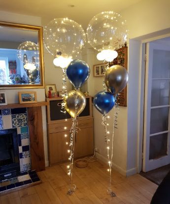 Picture of Clear bubble with lights  balloon pillar