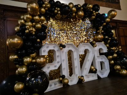 Picture of Lightup numbers with shimmer wall backdrop